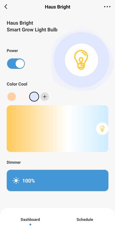 Screenshot of a Haus Bright Smart Light app